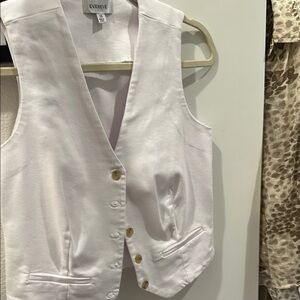 Evereve White Denim Buttoned Vest